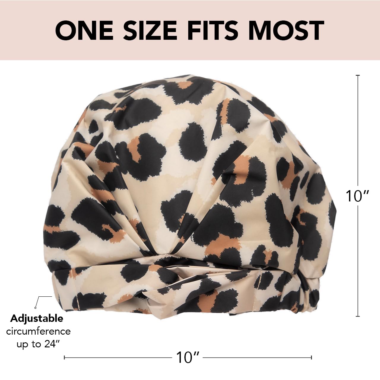 Kitsch Luxury Shower Cap for Women - Waterproof, Reusable Shower Caps (Leopard)