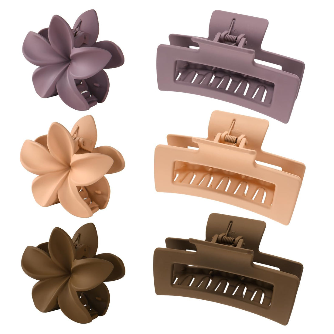 Yanibest 6 Pack 4.3 Inch Large Claw Clips for Women Flower Hair Clips for Women Strong Hold jaw clip Thick Thin