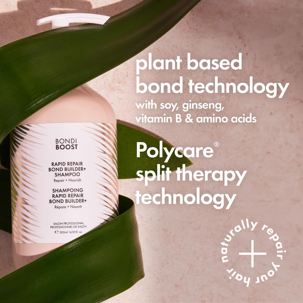 BONDIBOOST Rapid Repair Bond Builder + Shampoo for Damaged Hair [16.90 fl oz], Strengthening Formula for Restoring + Rebuilding Hair, Deep Conditioning + Nourishing Treatment for Healthier Results