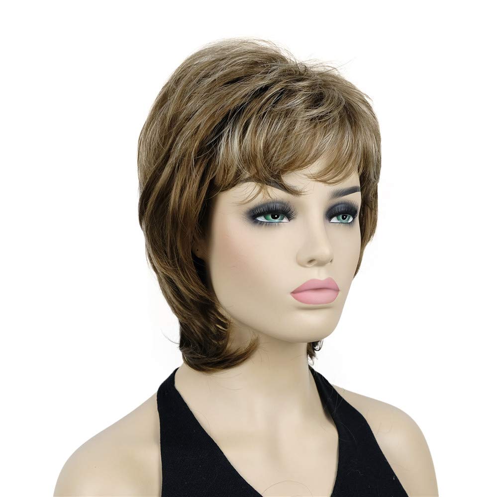 Lydell Short Length Layered Shaggy Full Synthetic Wig Wigs #12TT26