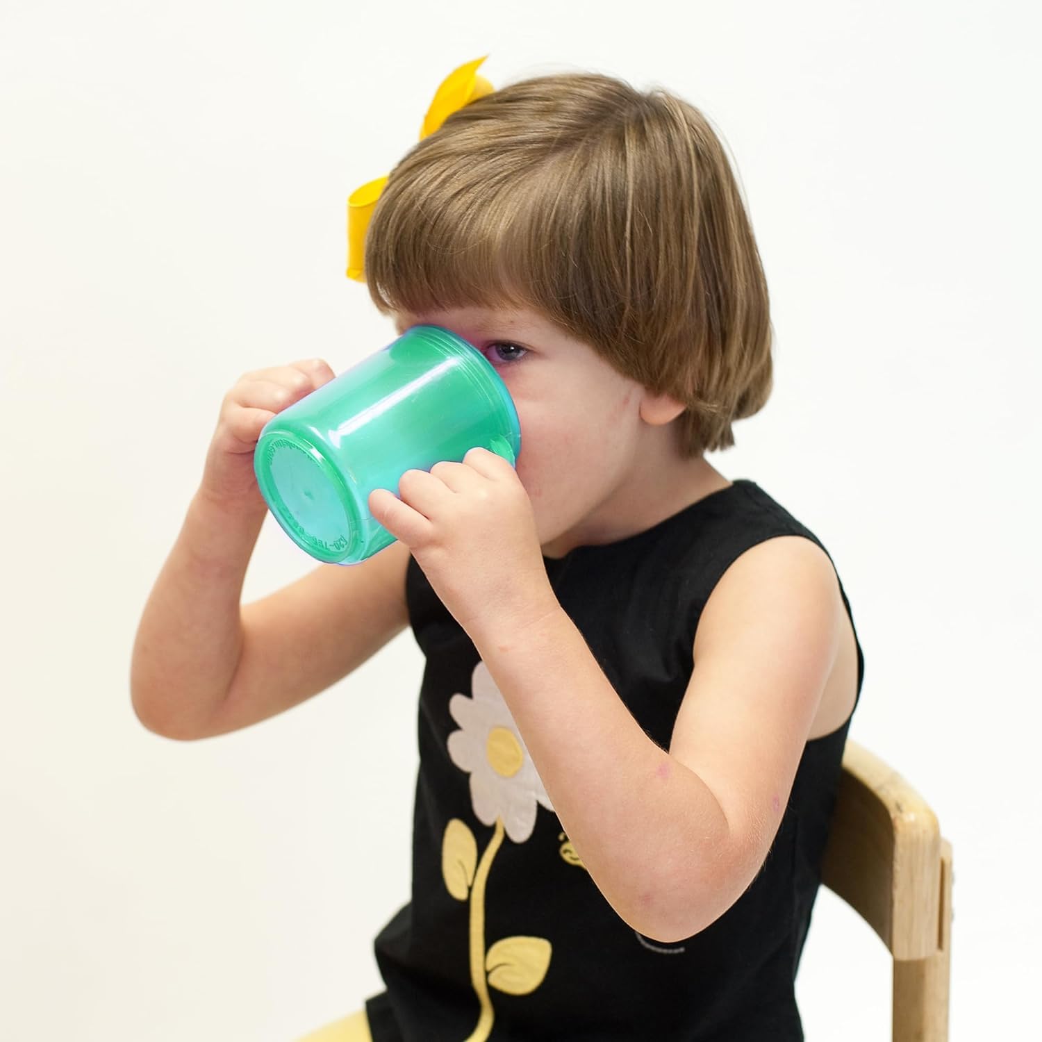 TalkTools Recessed Lid Cup with Handles - 2 Lids - Green