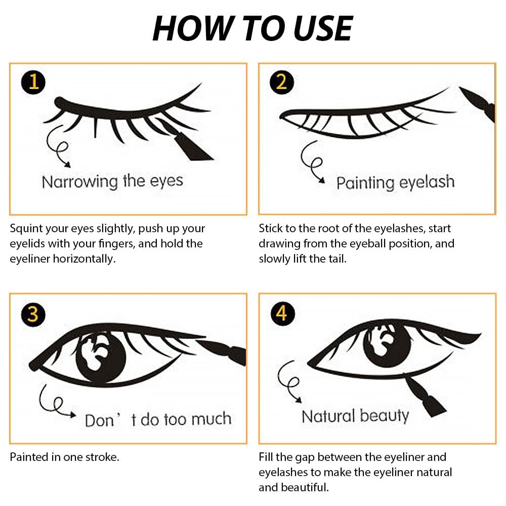 WanTuoluo 12-Pieces Matte Liquid Eyeliner Pens Set, Eye Ink Liner Makeup, Quick Drying, Smudge-Resistant, Vegan Formula (Pack of 12) (Black)