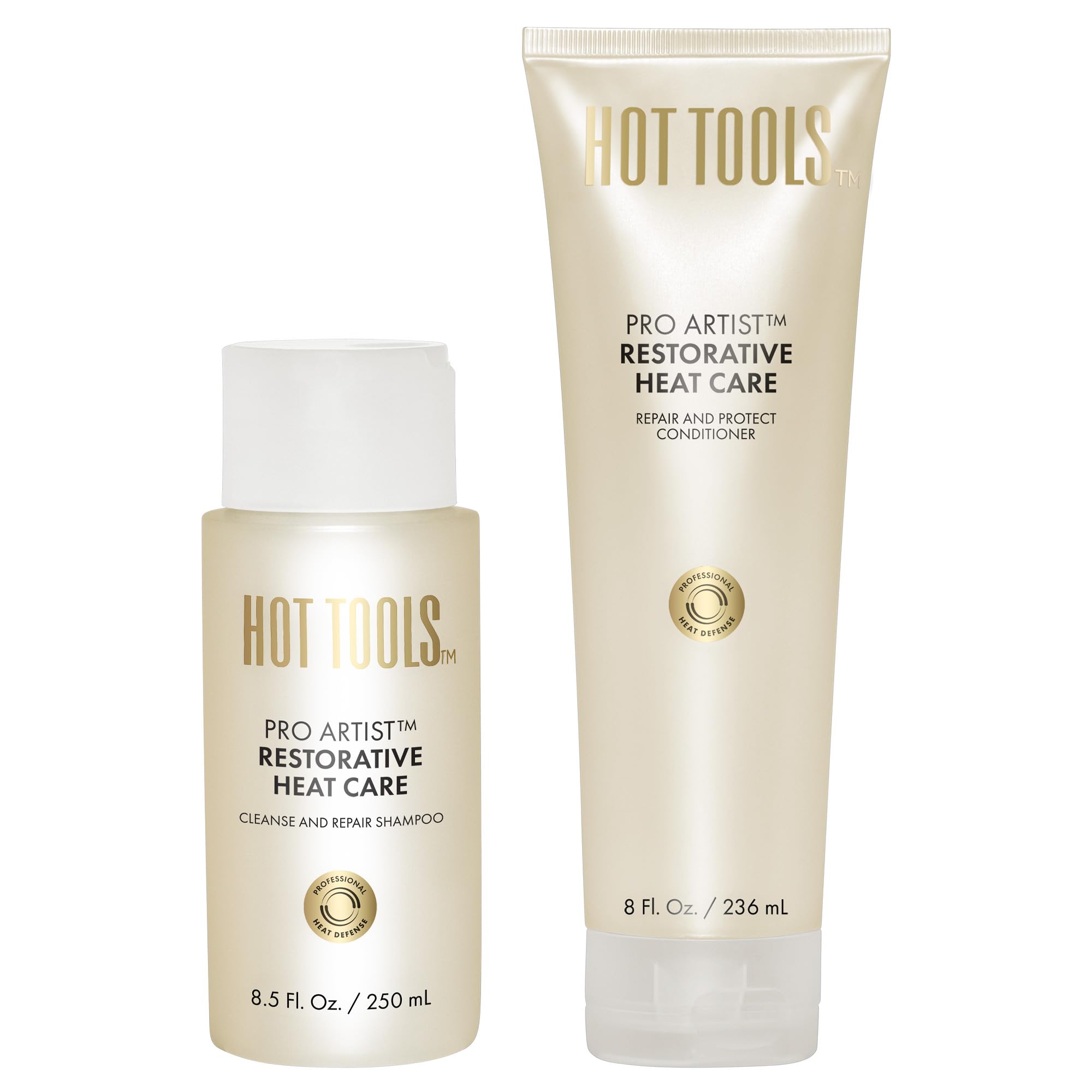 HOT TOOLS™ Pro Artist Heat Protection Shampoo and Conditioner Set | Cleanse, Repair and Strengthen Heat-Styled Hair
