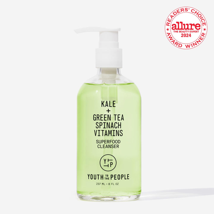 Youth To The People Superfood Facial Cleanser, Full Size (8 fl oz), Kale and Green Tea Spinach Face Wash, Gentle Makeup Remover + Pore Minimizer for All Skin Types, Vegan, Refillable