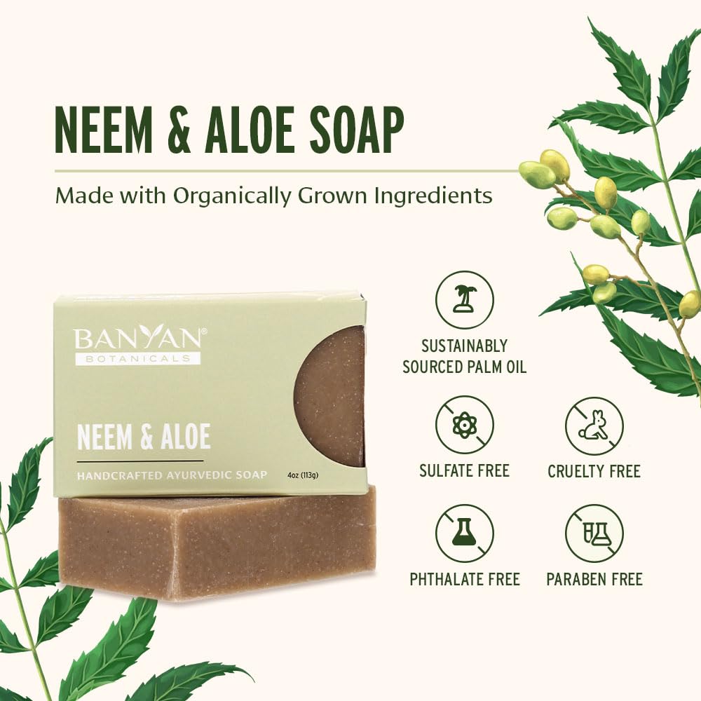 Banyan Botanicals Neem & Aloe Soap - Cooling and Soothing by Banyan Botanicals