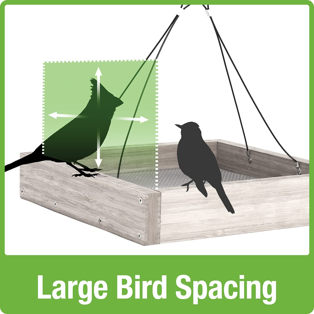 Nature's Way Bird Products Bamboo BWF3 Hanging Platform Feeder, 12 x 12