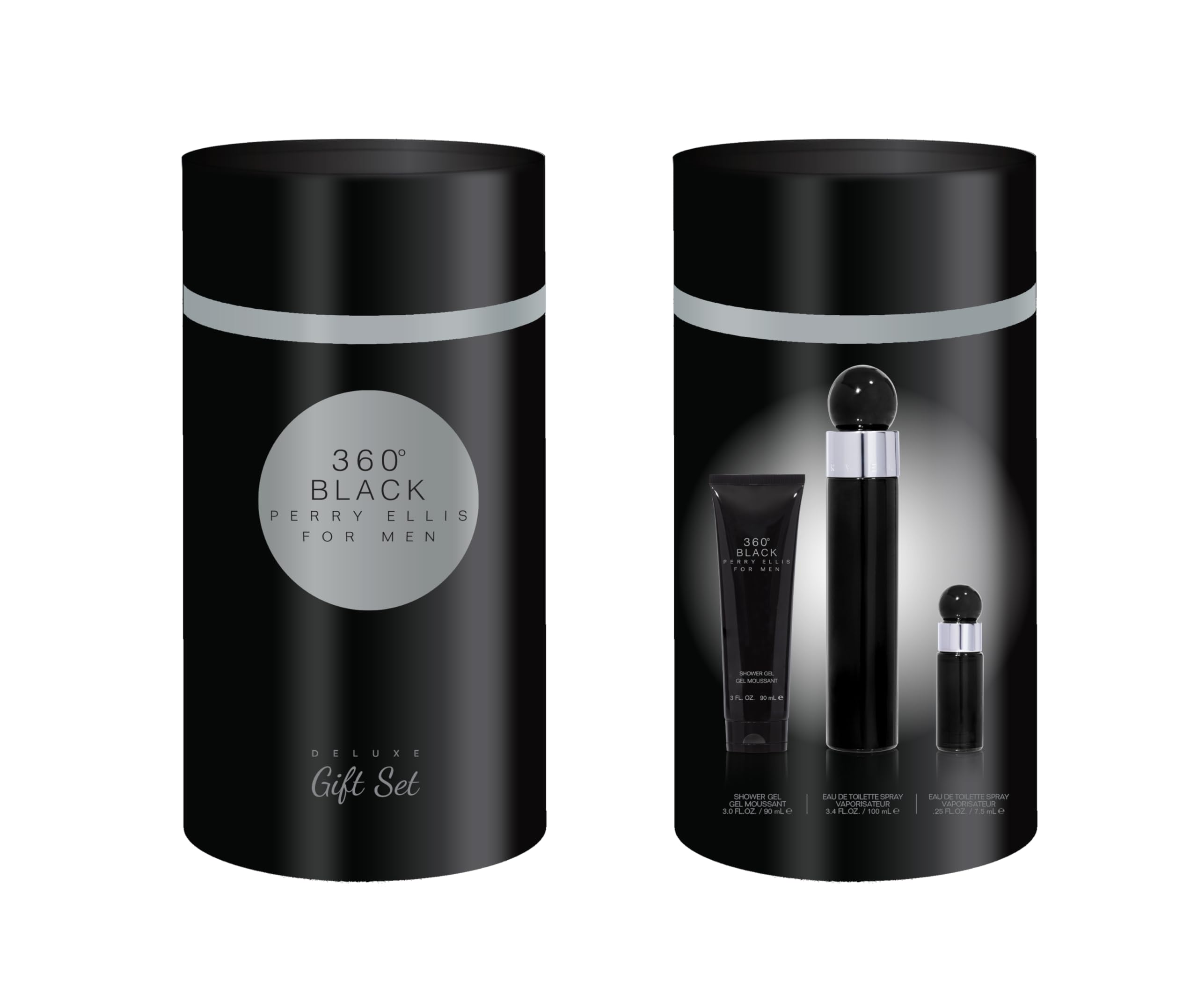 Perry Ellis 360 Black Gift Set 3 pieces Men 3.4 oz EDT