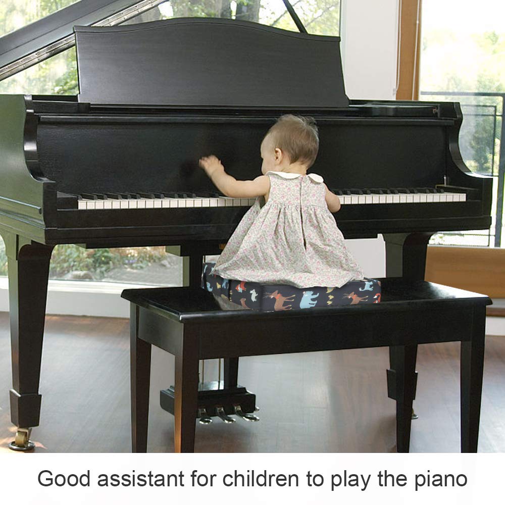 Toddler Booster Seat for Dining Table, Adjustable Double Seat Belt, Washable Waterproof, Portable for Travel, Increase Cushion (Black)