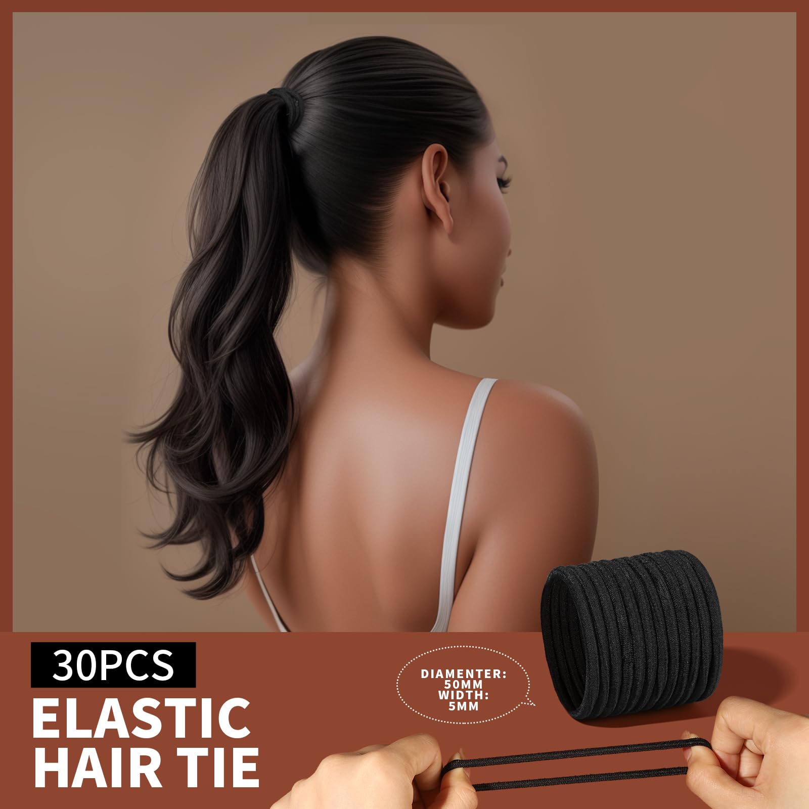 Teenitor Hair Accessories Kit for Woman & Girls: 500pcs Elastic Hair Bands; 30pcs Ponytail Holders, Black Seamless Thick Hair Bands; 40pcs Bobby Pins, Clear & More