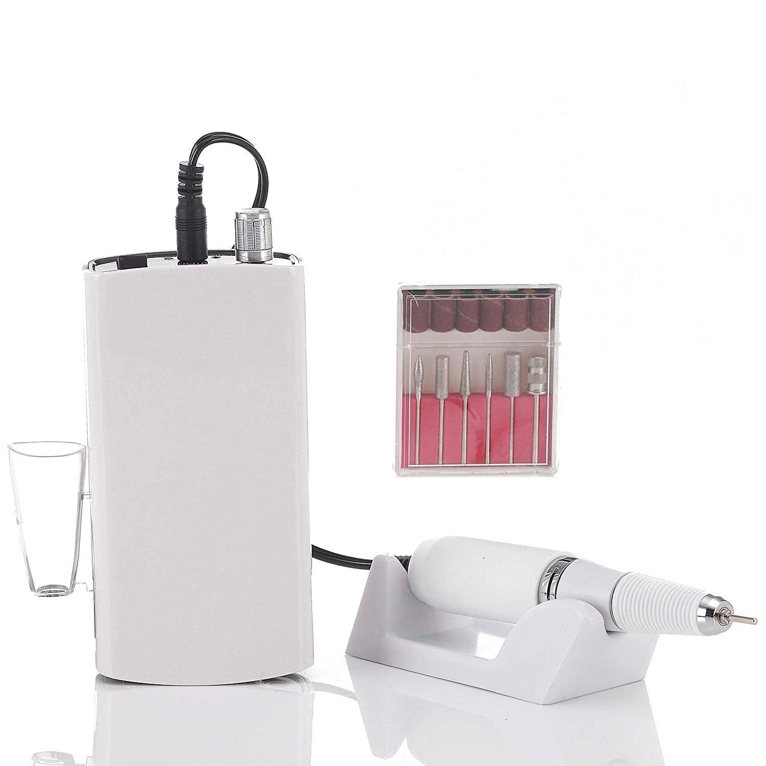 White: Miss Sweet Nail Drill Machine Electric Nail File Acrylic Gel Nail Grinder Tool RPM30000 (White)