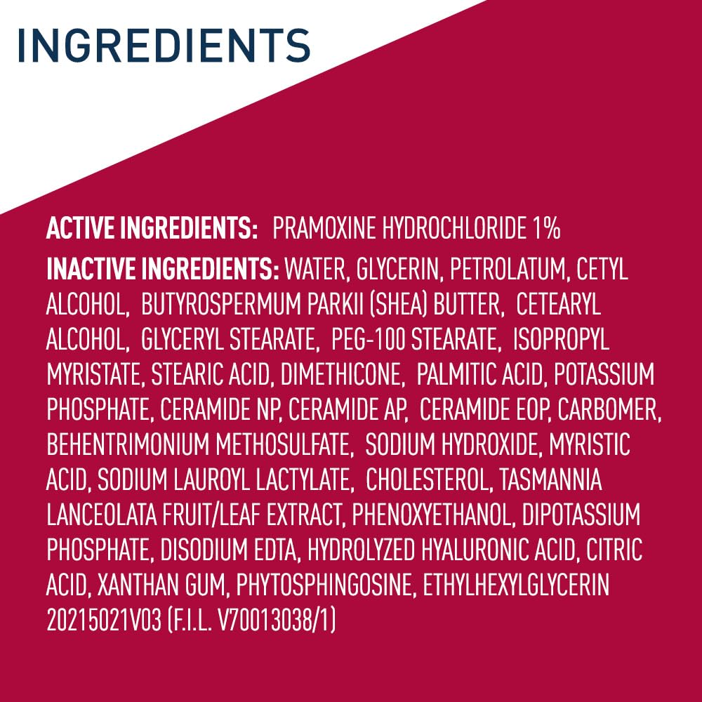 CeraVe Moisturizing Cream for Itch Relief, Anti Itch Cream with Pramoxine Hydrochloride, Relieves Itchy with Minor Skin Irritations, Sunburn Relief, Bug Bites, Fragrance Free, 16 Ounces