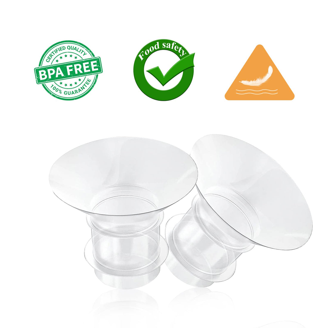 Loveishere 15mm Flange Inserts Compatible with Medela/TSRETE/Momcozy S9 S10 S12 Wearable Cups & Spectra S1 S2, 24mm Breast Pump Shields Reduce Nipple Tunnel Down to 15mm, 2pcs