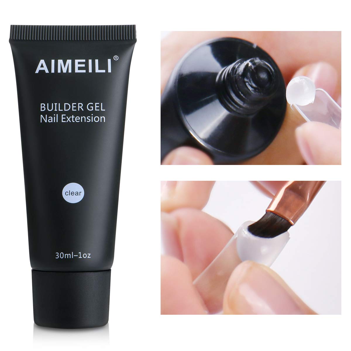 AIMEILI Clear Builder Gel Nail Extension, 30ml 1oz Nail Enhancement Gel Nail Polish