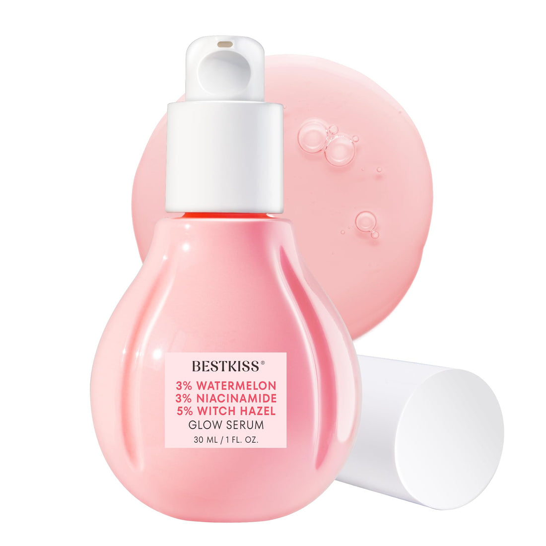Bestkiss Dark Spot Remover for Face: 3% Watermelon 3% Niacinamide 5% Witch Hazel Dark Spot Correcting Glow Serum with Aloe Vera Centella Asiatica Hyaluronic Acid - Paraben Fragrance Cruelty Free 30mL