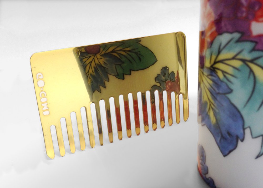 Brass Tile Mirror : Go-Comb + Mirror - Brass Tile Hair Comb + Mirror - Fit For Your Wallet