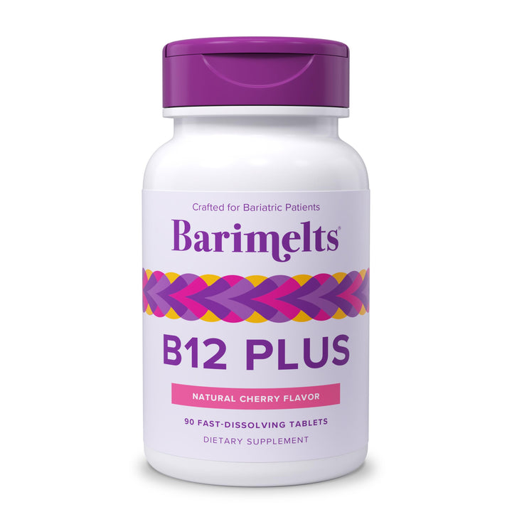BariMelts Vitamin B12 Plus - 90 Fast-Dissolving Tablets (3-Month Supply) - Sugar-Free Bariatric Vitamins for Women, Includes B12, B6, Folate & Biotin, Natural Cherry Flavor