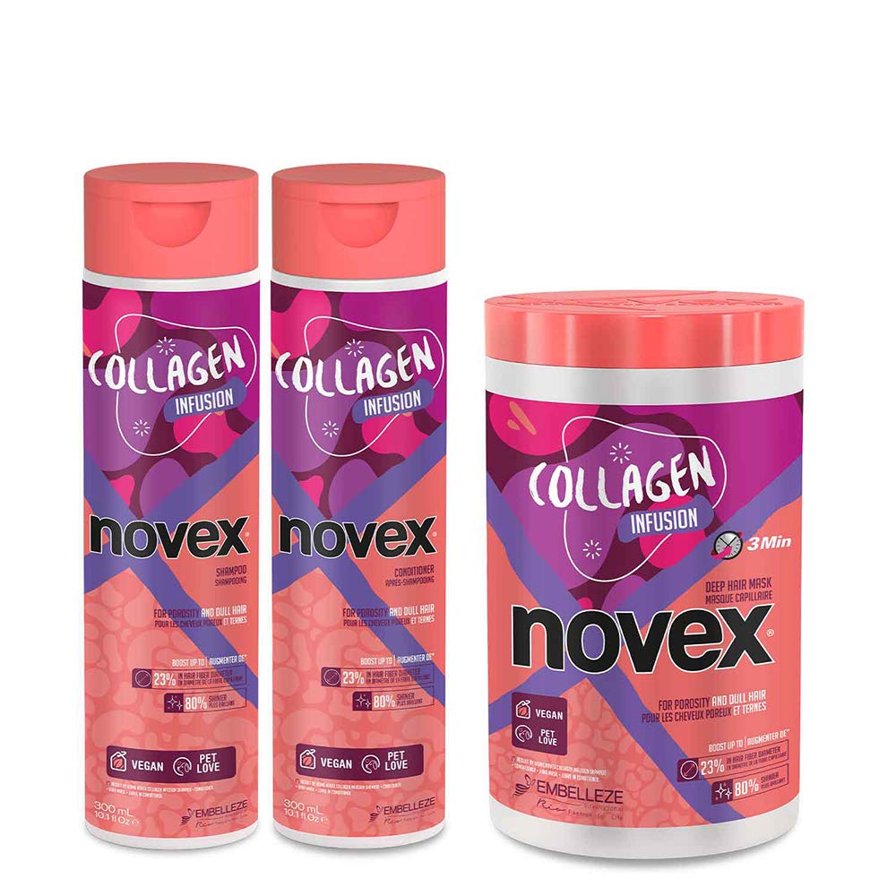 NOVEX Shampoo 10.1oz + Conditioner 10.1oz + Mask 35oz Set