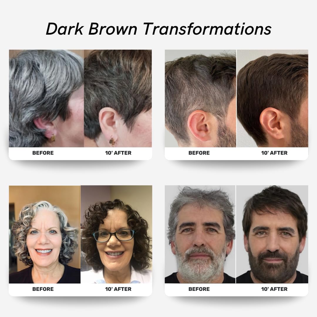 POLAR HAIR CARE Polar Haircare - Hair Dye Shampoo for Gray Hair for Women & Men (Dark Brown) Natural Hair Dye Kit - Semi Permanent Hair Dye Shampoo - Vegan Hair Dye USA 6.76 Fl Oz