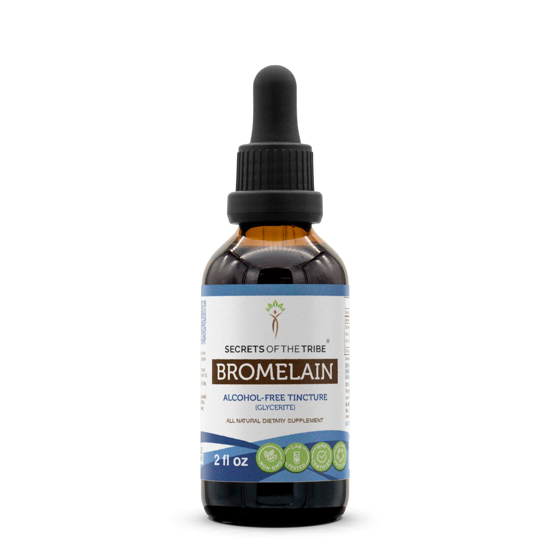 Secrets of the Tribe Bromelain Tincture Alcohol-Free Extract, Wildcrafted Bromelain, Pineapple (Ananas Comosus) (2 FL OZ)