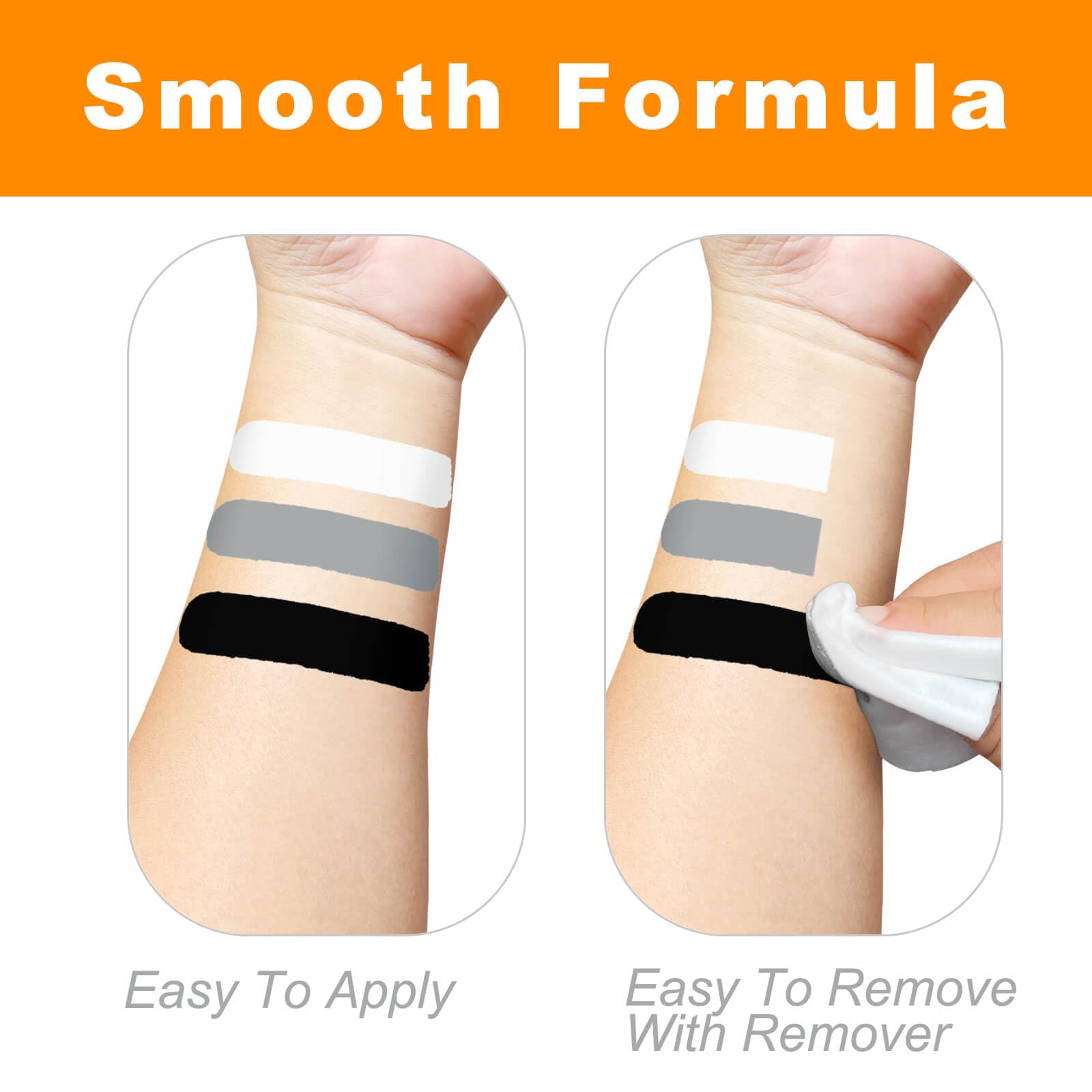 MEICOLY Black White Light Grey Face Body Paint Palette,Halloween Zombie Skeleton Makeup Face Paint,Clown Black White Makeup for Adults and Kids,Professional Body Paint Face Painting for SFX Cosplay