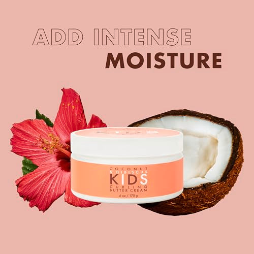 SheaMoisture Curling Styling Cream For Curl Definition Coconut & Hibiscus Curl and Detangle Kids Hair 6 oz