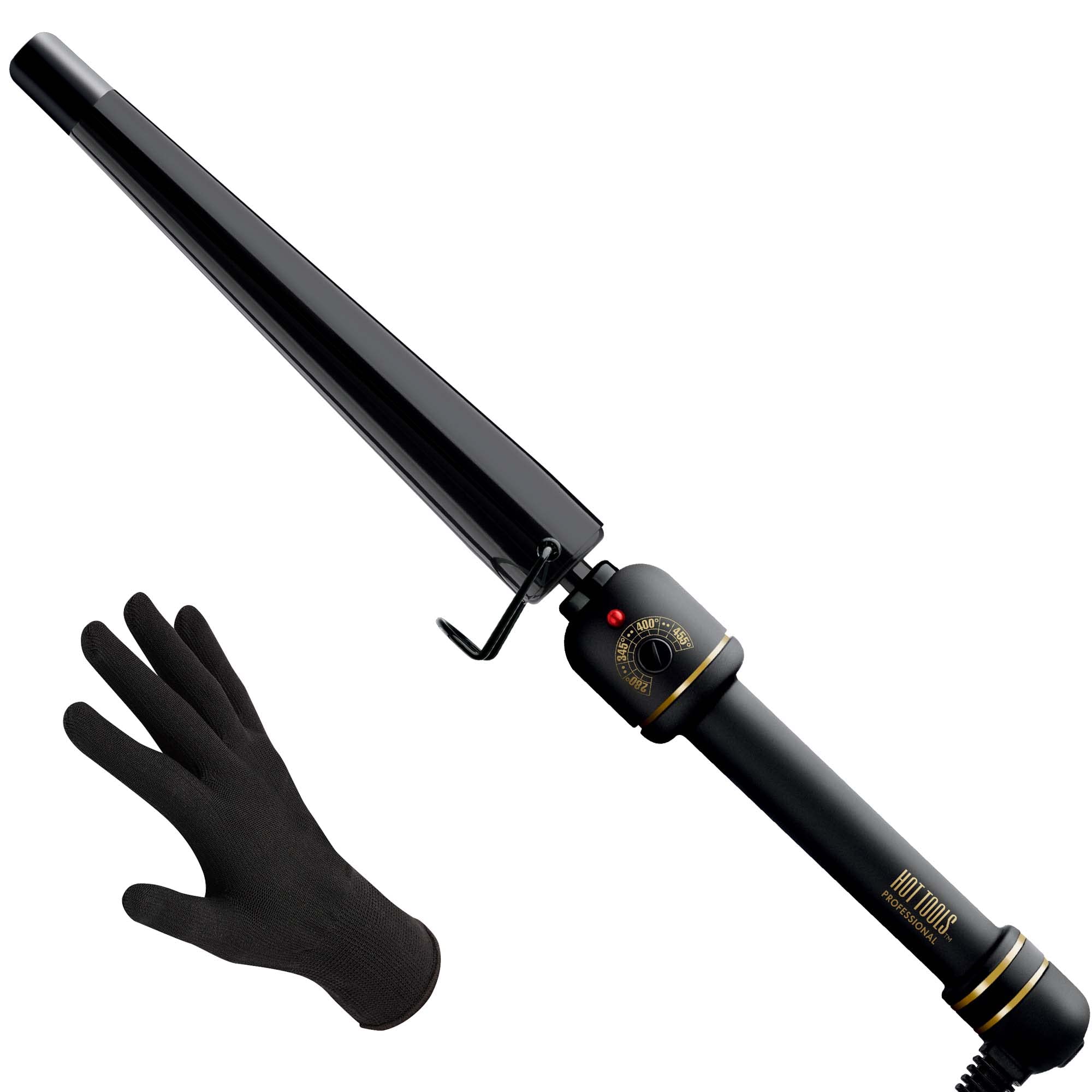 Hot Tools Professional Black Gold XL Tapered Curling Wand for Long Lasting Curls or Waves, 1 Ã‚¼ Inches