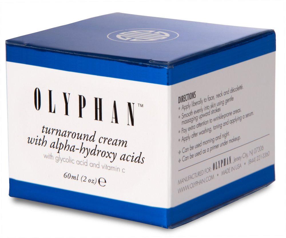 OLYPHAN Alpha Hydroxy Acid Cream for Face Best Glycolic Acid Exfoliating Face Moisturizer Anti-Aging Cream with AHA for Acne Prone Skin; Day - Night Natural Exfoliator for Women or Men