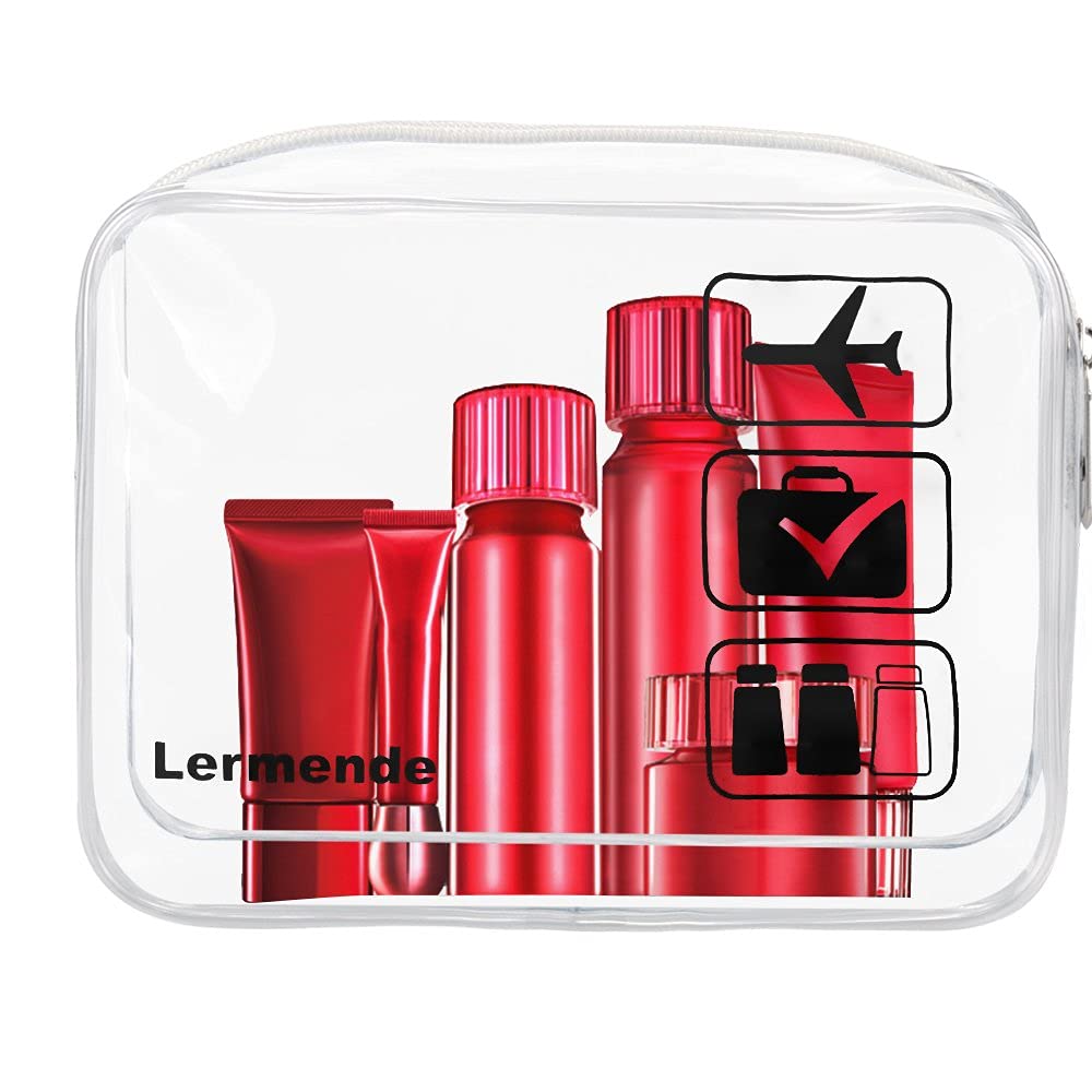 Lermende 3pcs TSA Approved Toiletry Bag For Women, Travel Toiletry Bag for Men, Airport Carry On Small Clear Toiletry Bag Cosmetic bag For Travel Toiletries - Clear