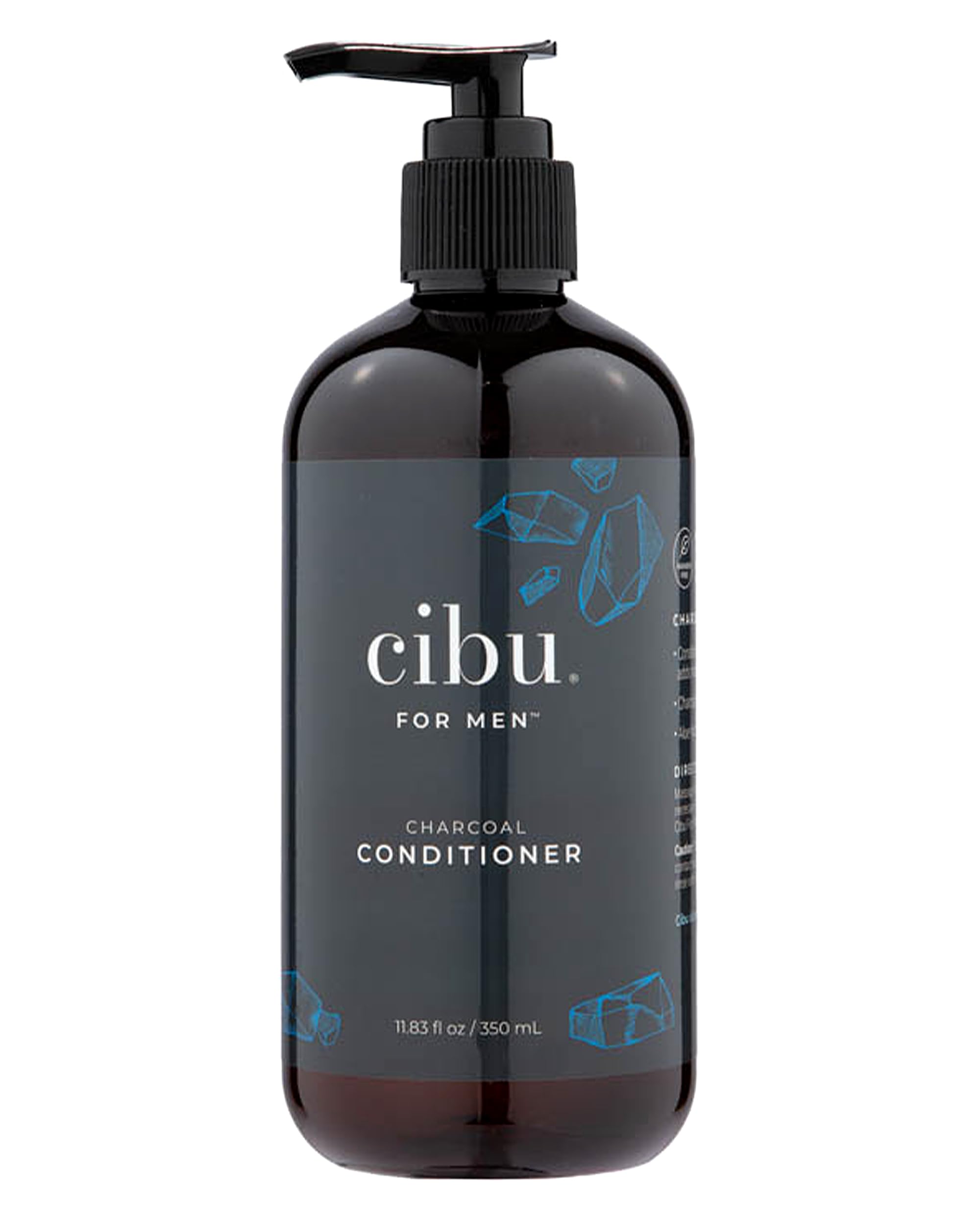 CIBU for Men Charcoal Conditioner 12oz - Hydrating, Volumizing, Lightweight Hair Conditioner for Men - Cleansing Conditioner for Healthy Hair and Scalp