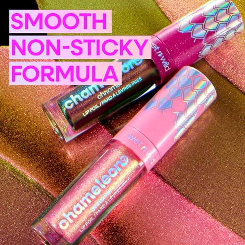 wet n wild Chameleon Chrome Lip Foil, Bold Light-Reflecting Pigments, Multidimensional Shine, Non-Sticky Smooth Formula, Vegan & Cruelty-Free - Celestial Dance