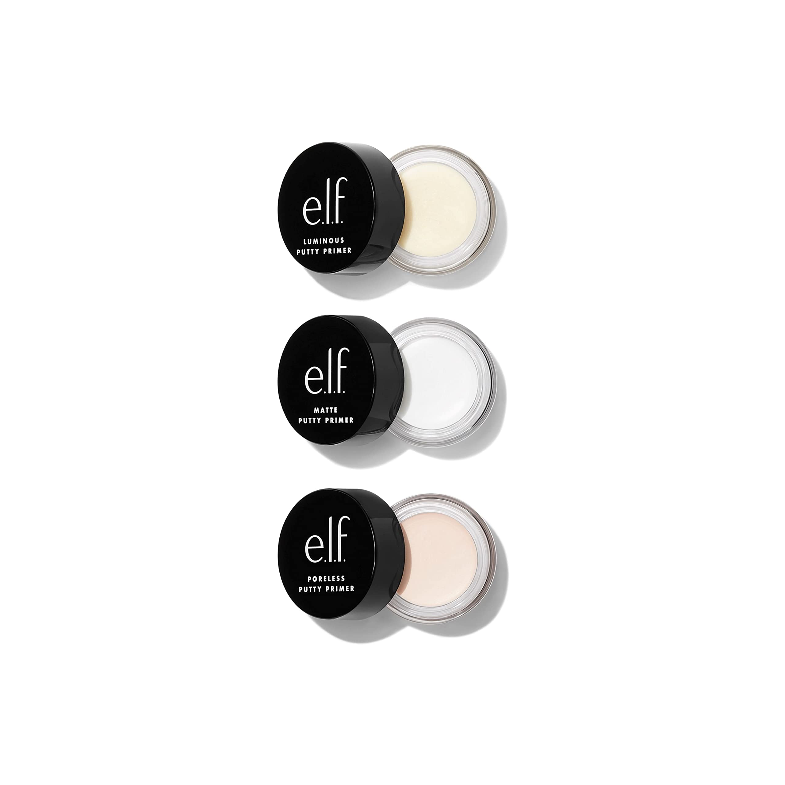 e.l.f. Putty Primer Trio | Includes Poreless Putty, Matte Putty & Luminous Putty | Travel Size | 0.14 Oz (4g) each