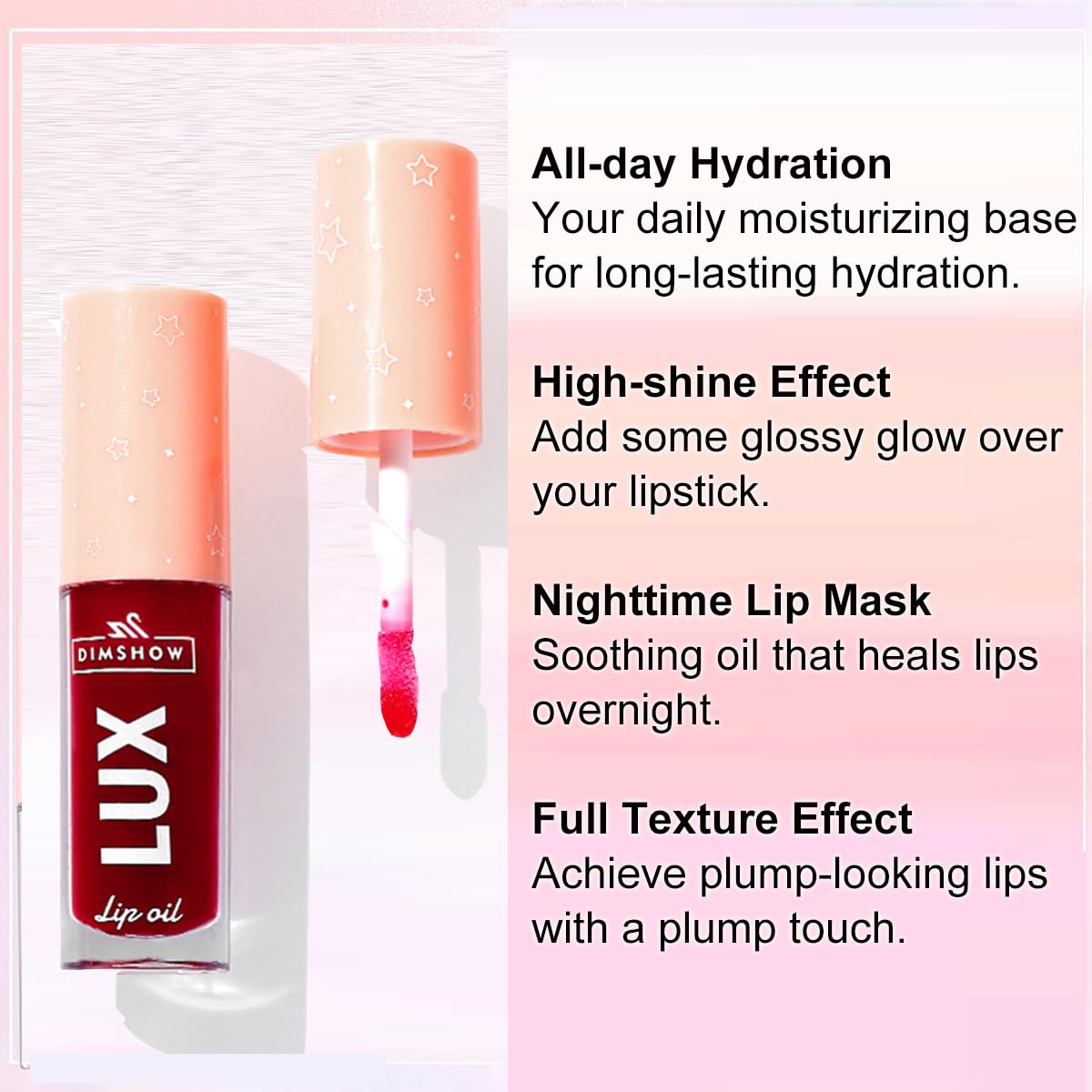 Lip Oil Pack- 6 Colors Lip Glow Oil Set Tinted Plumping Lip Oil Hydrating Transparent Lip Oil, Moisturizing Lip Gloss oil for Girl Lip Care Makeup