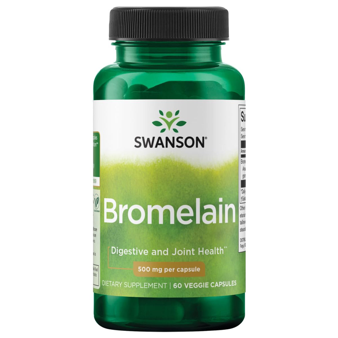 Swanson Maximum Strength Bromelain 1200 Gdu 500 Milligrams 60 Veg Capsules Enzyme