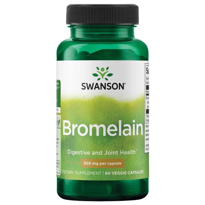 Swanson Maximum Strength Bromelain 1200 Gdu 500 Milligrams 60 Veg Capsules Enzyme