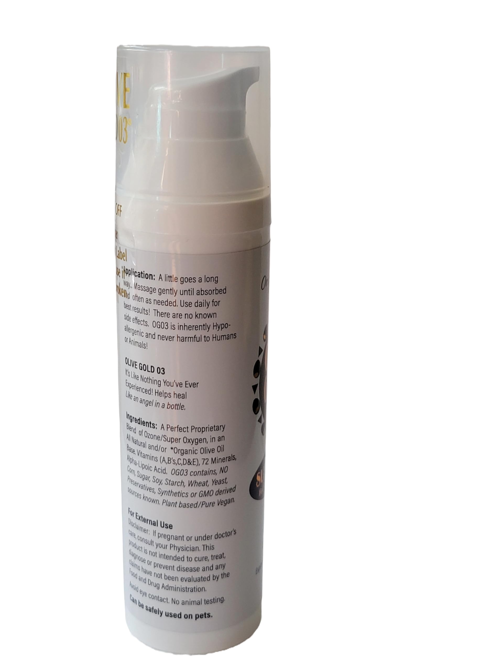 Olive Gold O3 Skin Care Lotion - Ozonated Olive Oil Super Oxygen (4oz)