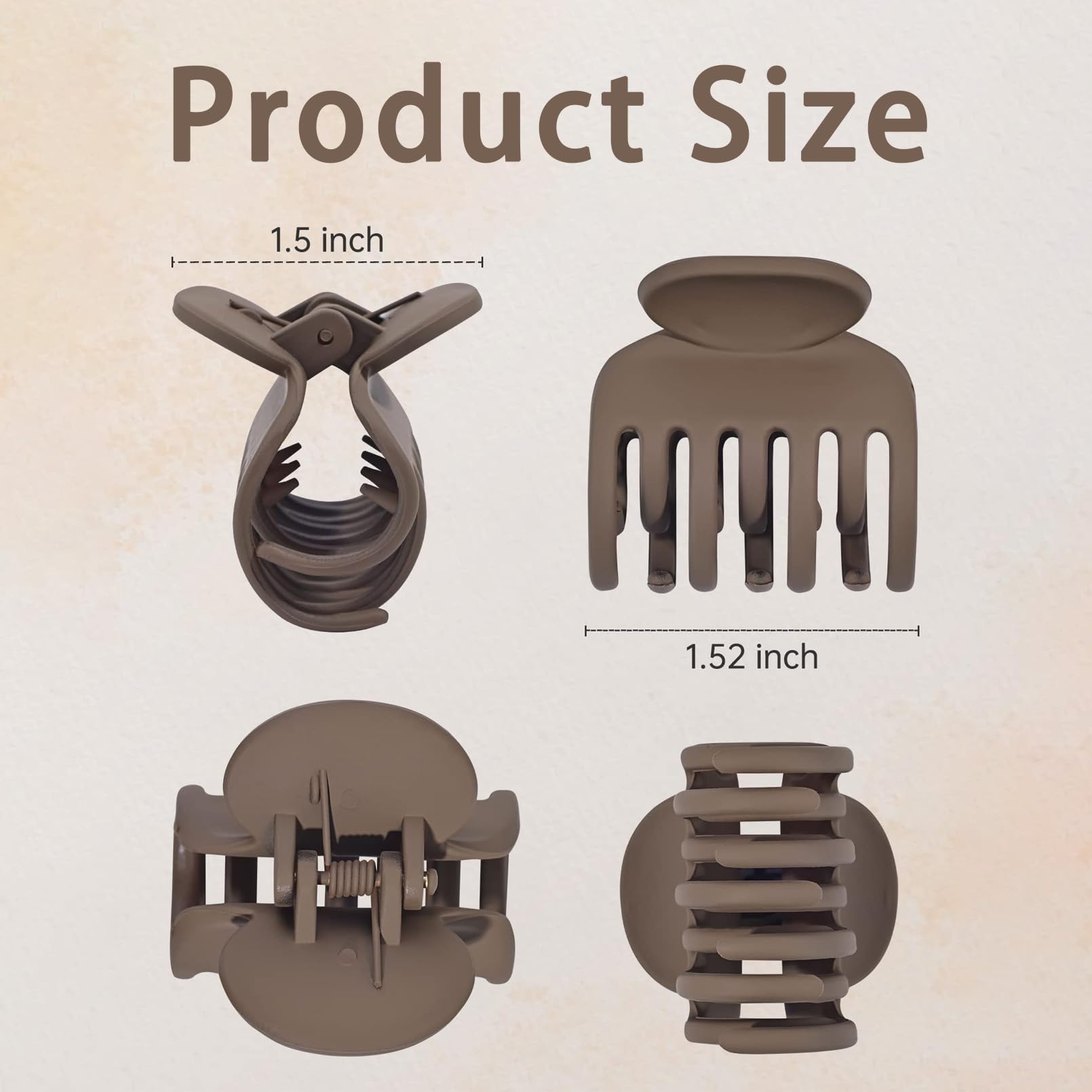 DEEKA Double Row Teeth Hair Clips Small Claw Clips for Thin Hair 4 Pack 1.6 Medium Matte Non-slip Short Hair Accessories for Women and Girls