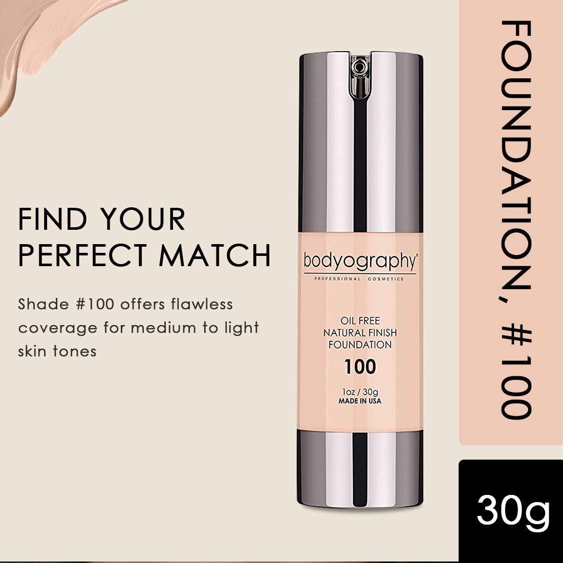 Bodyography Oil Free Natural Finish Foundation 100,30g