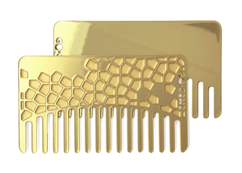 Brass Tile Mirror : Go-Comb + Mirror - Brass Tile Hair Comb + Mirror - Fit For Your Wallet