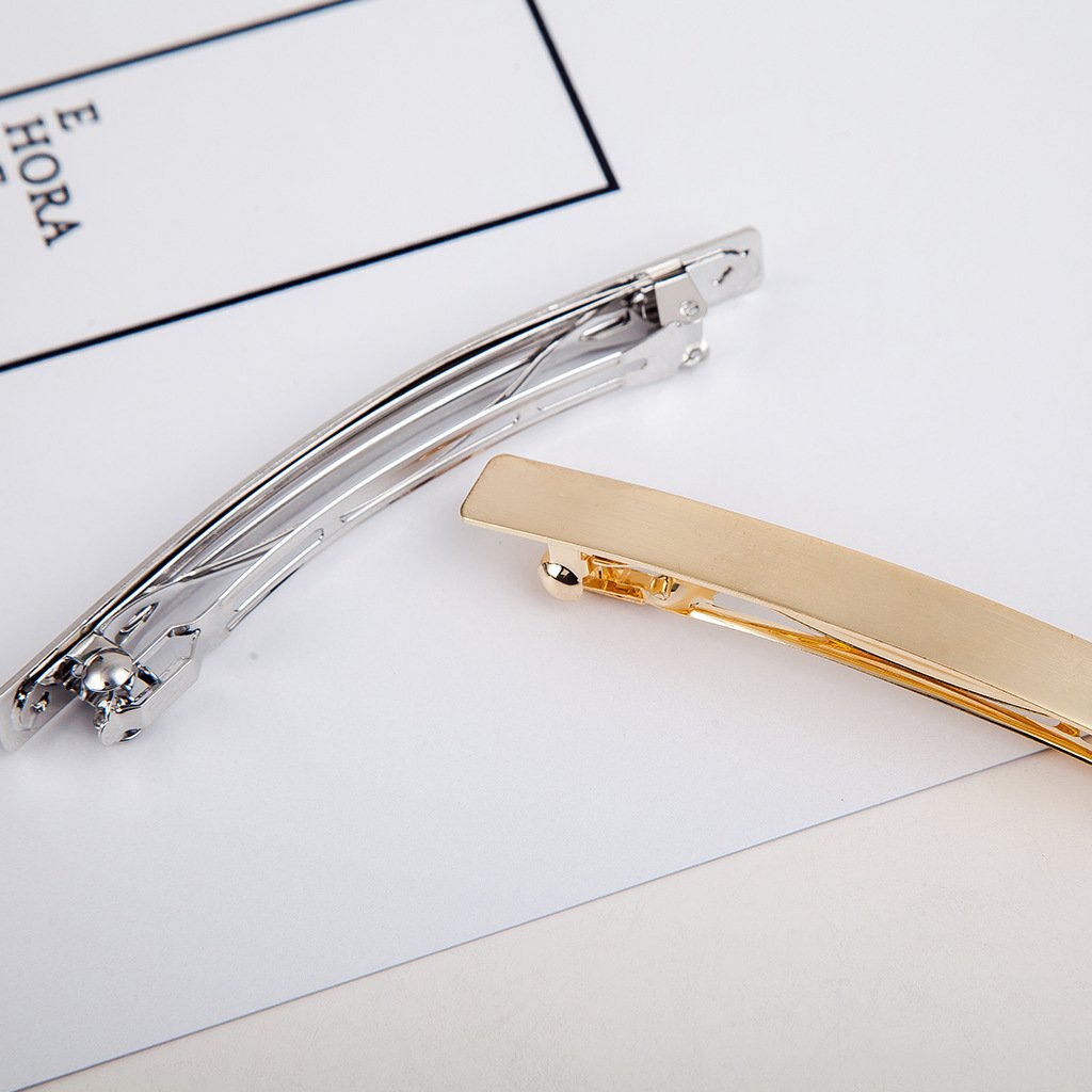 Teensery 2Pcs 4 Metal Hair Clips Spring Clip Barrette Wrapping Hairpins Hair Accessories For Girls Women Ladies Gold And Silver