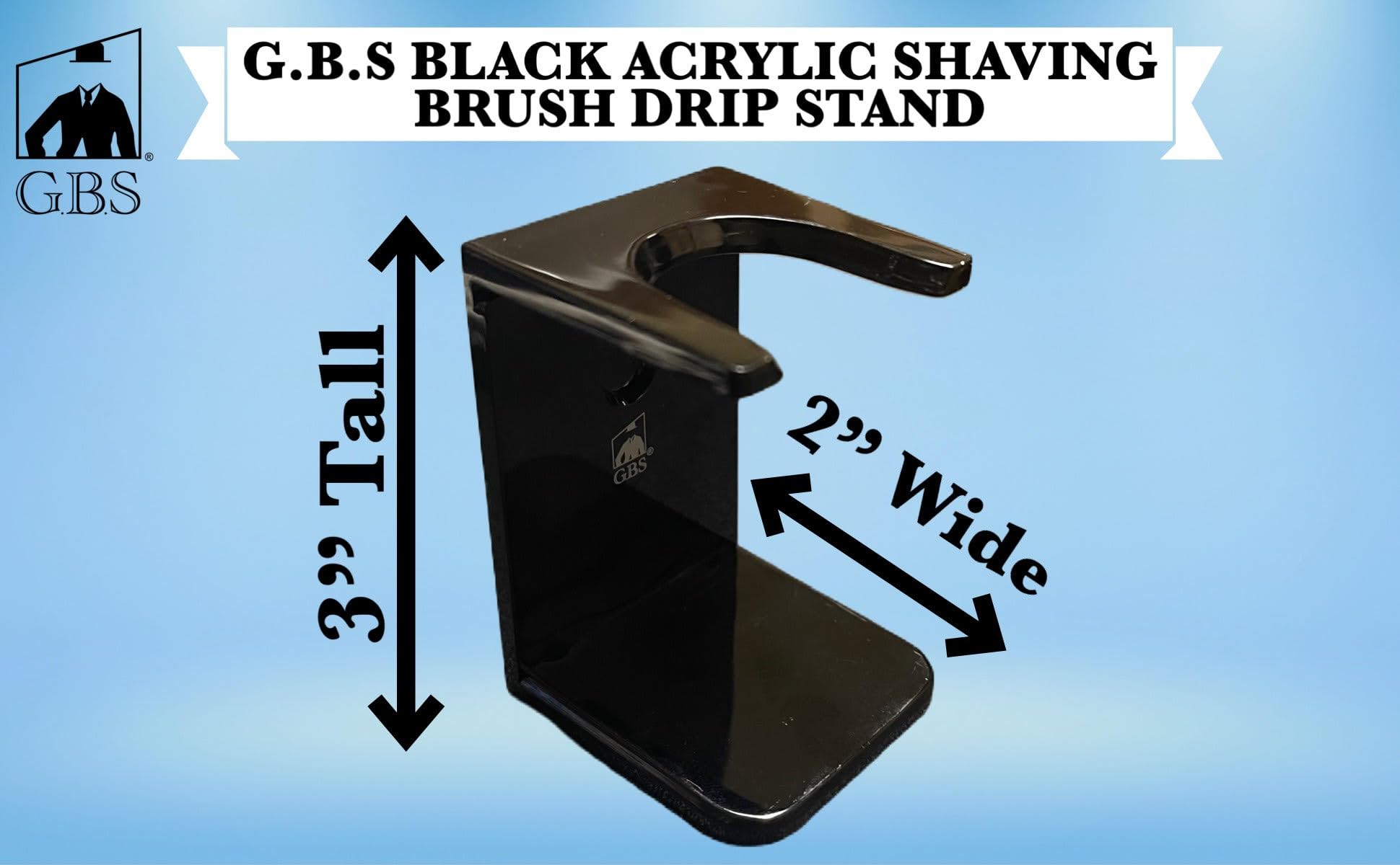 Shaving Brush Stand, Black Drip Stand - Acrylic