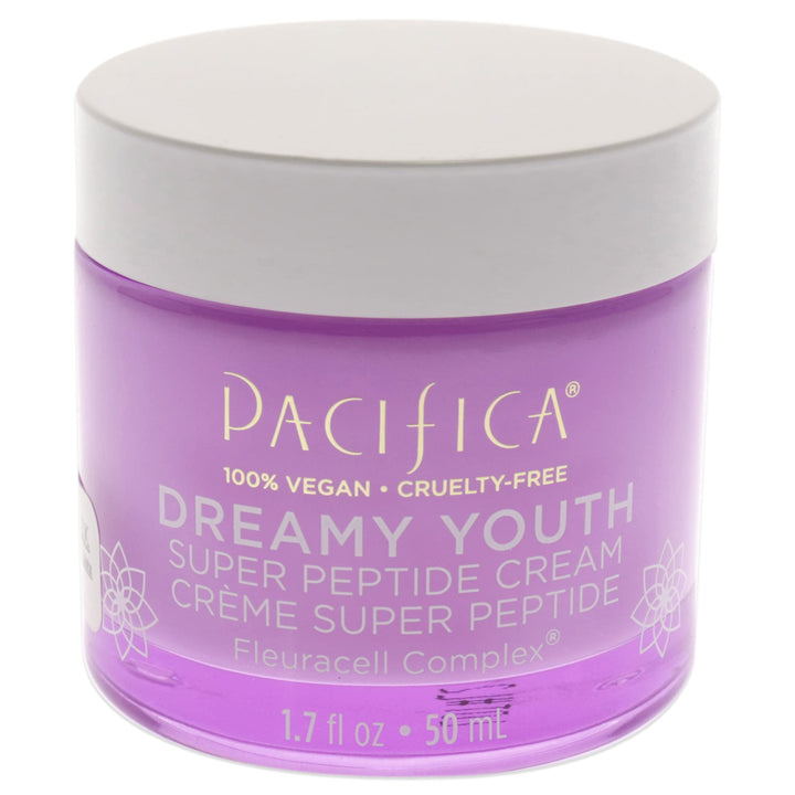 Pacifica Beauty, Dreamy Youth Super Peptide Daily Facial Cream, Moisturizer, Made with Floral Stem Cells & Peptides, For All and Aging Skin Types, Silicone Free, Clean Skin Care, Vegan + Cruelty Free