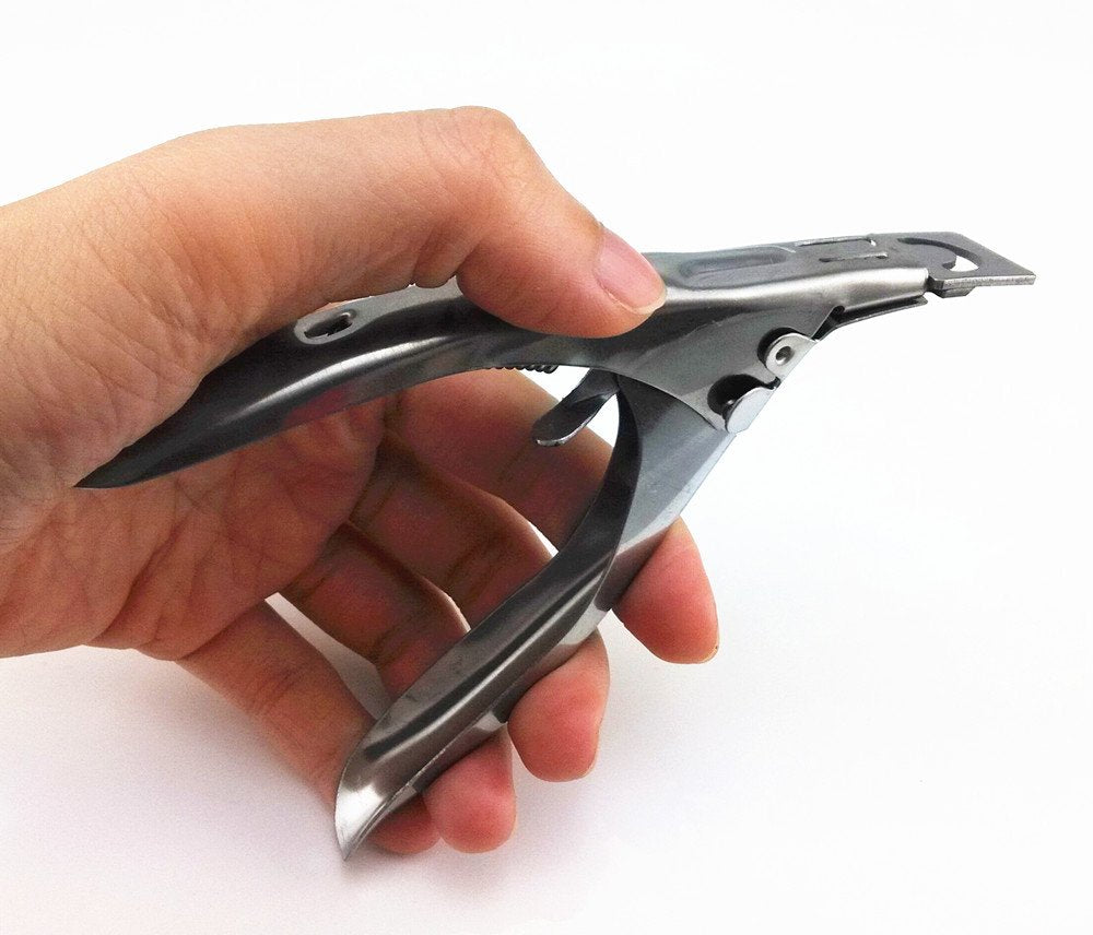 Silver : Yueton Color Coated Stainless Steel False Nail Tip Clipper Cutter Trimmer Manicure Pedicure Nail Art Tool (Silver)