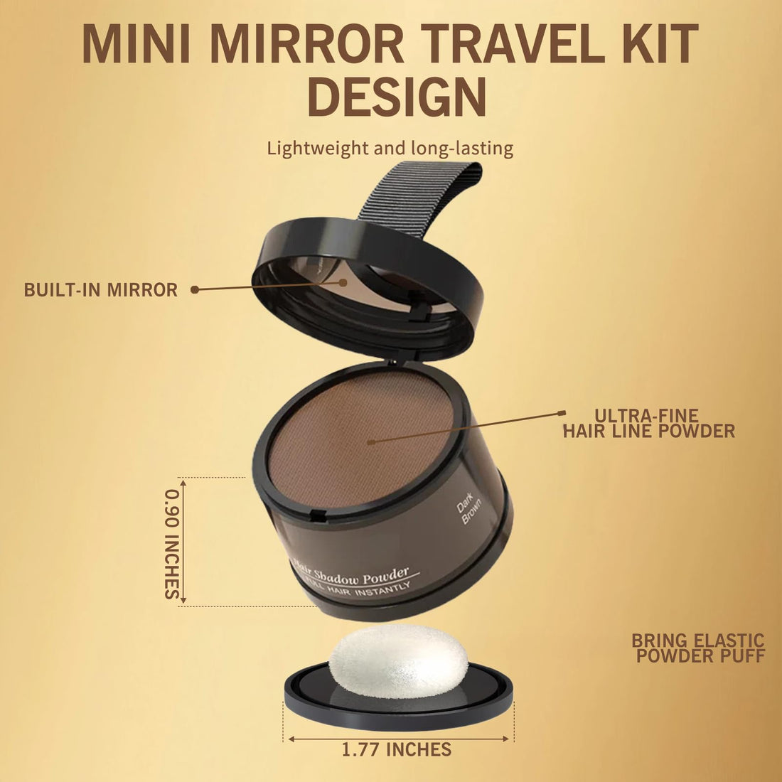 gowwim Hairline Powder (Med-Blonde) Instantly Hair Color Shadow Cover Gray Hair Root, Hair Touch-Up, Thin Hair Powder 0.14 Ounce