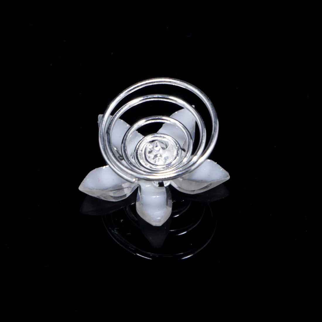 Fodattm A# : 24Pcs Rhinestones Crystal Spirals Hair Pin Clip Imitation Pearl Spin Pin Swirl Hair Twists Coils Hairpin Bun Stick Pick (A#)