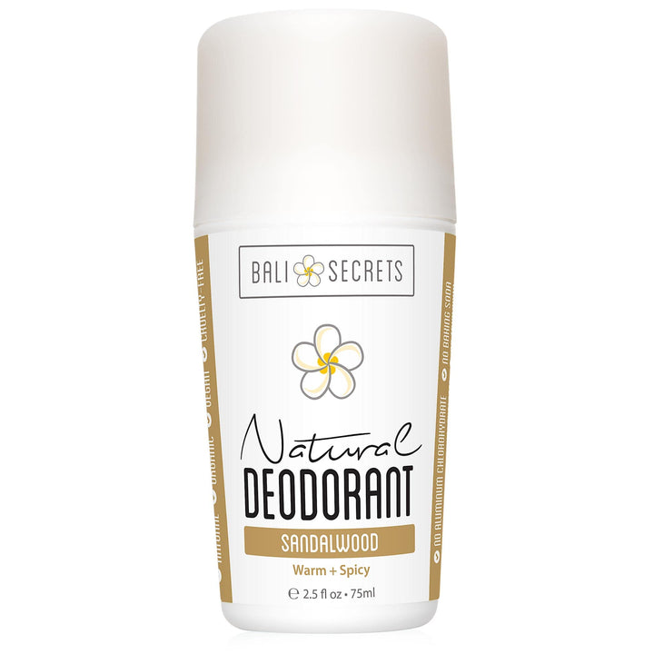 BALI SECRETS All Natural Deodorant. Pure & Simple Ingredients. Organic & Vegan. All Day Protection. [Scent: Sandalwood]