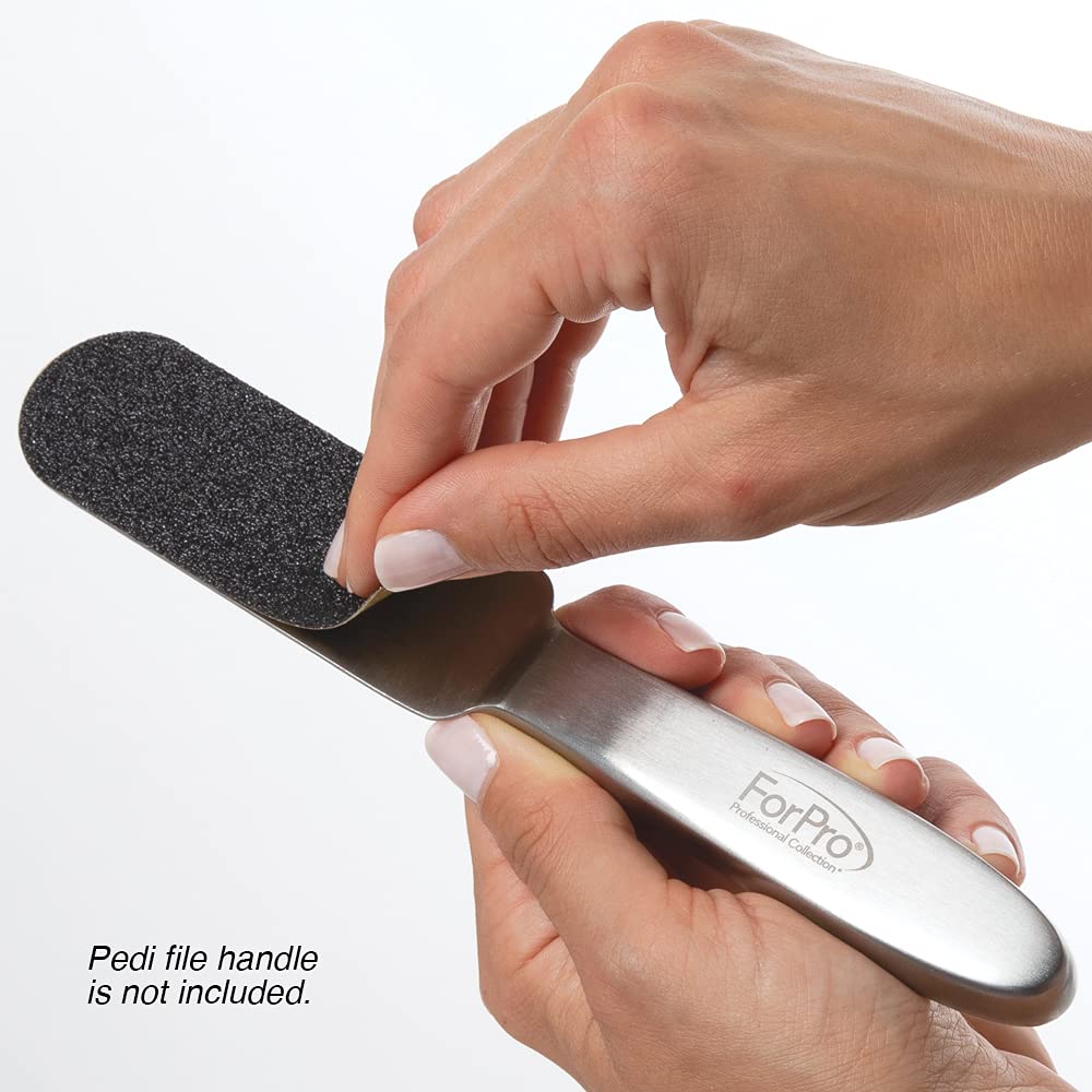 ForPro Stainless Steel Pedi File Refill, 80 Grit, Black, EZ-Strip Peel Pedicure Refill Pads, 1.25ââ‚¬Â W x 4ââ‚¬Â L, 50-Count