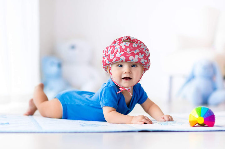 Baby Infant Toddler Children No Bumps Safety Helmet Head Cushion, Red Rabbit