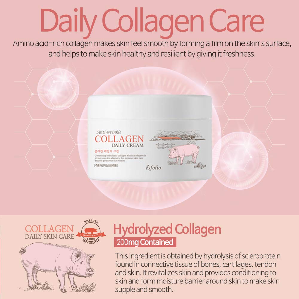 esfolio Anti-Wrinkle Collagen Daily Cream 6.76 Fl Oz