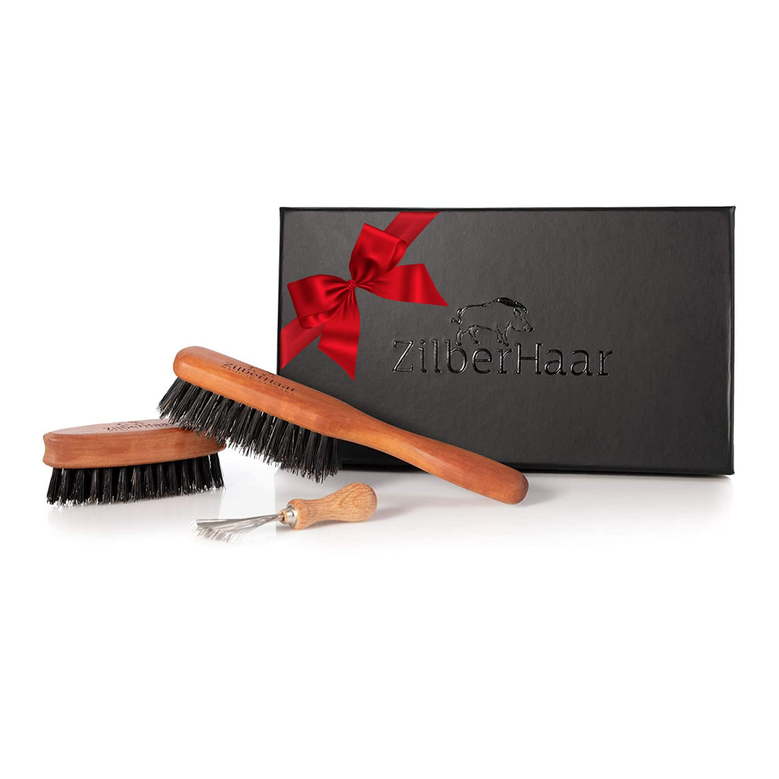 Zilberhaar Basic Beard Brush Kit (Soft Version) 2nd Cut Boar Bristles - Ideal for Stubbles and Short To.