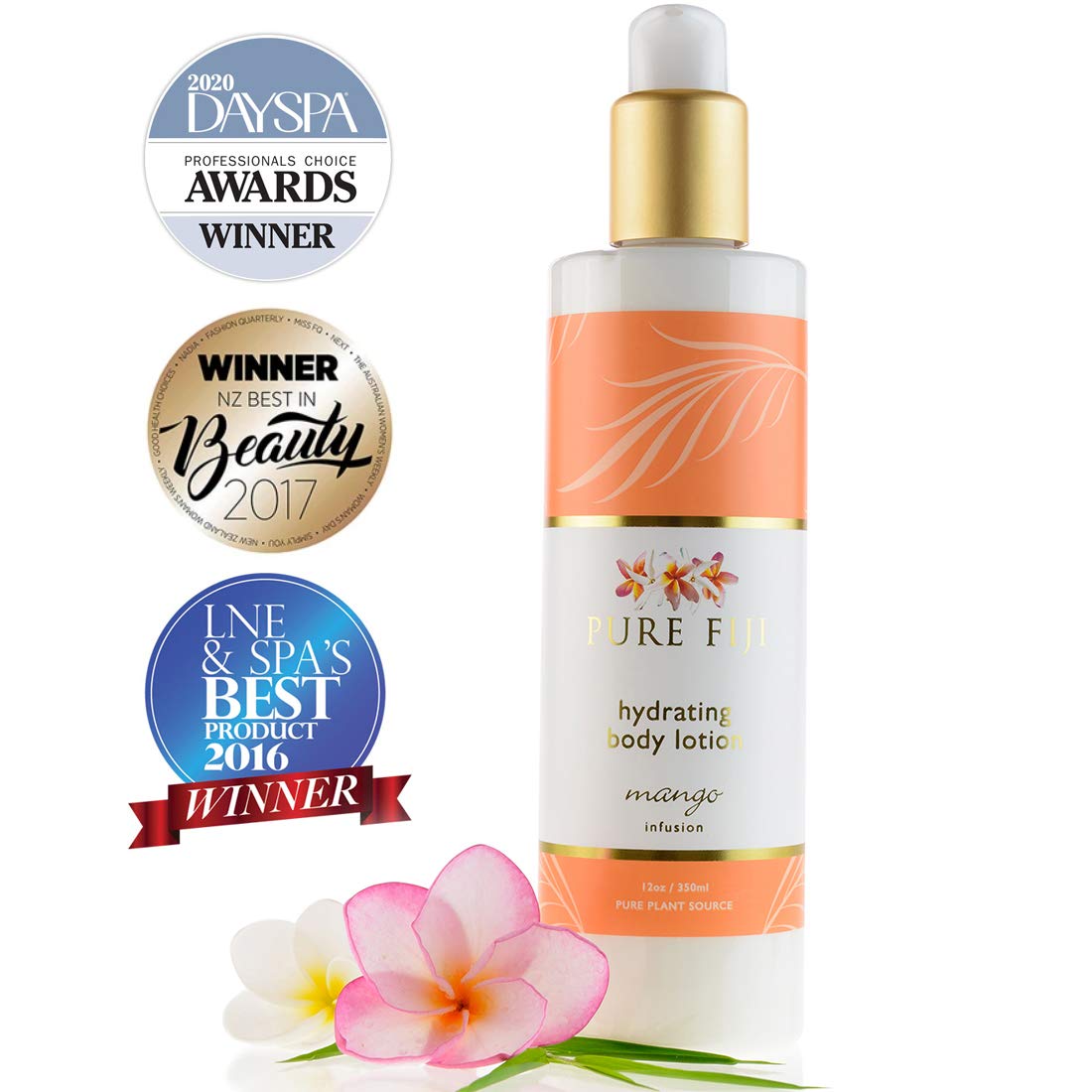 PURE FIJI Body Lotion Hydrating - Moisturizing Lotion for Dry Skin with Coconut Milk and Vitamin E, Organic Body Lotion For Women and Men, Mango Scent, 12 oz